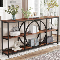Table console extra longue Tribesigns de 70,9 pouces pour l'entrée, table de canapé derrière le canapé avec 3 étagères de rangement en bois