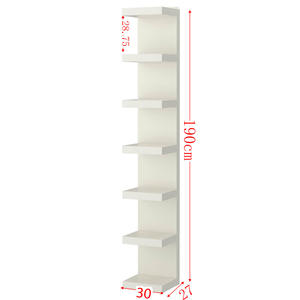 Étagère murale DIY pour chambre d'enfant, 2 étagères, en bois rustique, bibliothèque personnalisée avec porte coulissante et roulettes pour salon, style vintage - Product Image 6