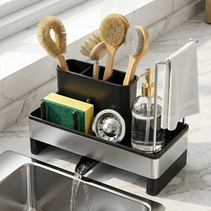 Organizzatore per Lavello in Acciaio Inox con Portaspugna, Portaspazzole, Portasapone e Portaoggetti Antiruggine per <span class=keywords><strong>Cucina</strong></span> - Product Image 1
