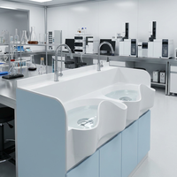 Évier médical carré en acier inoxydable de haute qualité, moderne et hygiénique, avec égouttoir pour hôpitaux et zones propres