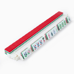 Red Acrylic American <b>Mahjong</b> Tiles, Household Gift <b>Set</b> with Storage Bag, Hand-Scraped Tiles, High-Grade Crystal <b>Mahjong</b> - Product Image 2