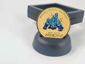 2024 koin monster koin tantangan kerajinan logam 40mm koin piring emas/perak untuk peringatan acara