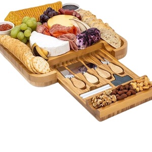 Retractable Cheese Board With <b>Knife</b> Set Wooden Serving Tray For Cheese Fruit Snacks And <b>Bread</b> Cutting - Product Image 3