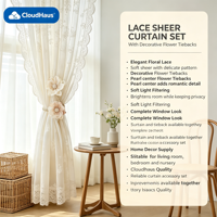 Attaches de rideaux floraux faits à la main avec détails en perles et strass, accessoires de décoration de fenêtre modernes pour la maison et la chambre, vente en gros