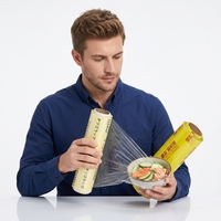 Film alimentaire transparent en PVC de qualité alimentaire, haute élasticité, forte adhérence, personnalisable pour la maison
