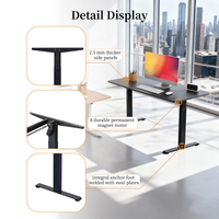 Bureau debout intelligent personnalisé à moteur unique et à 2 pieds, réglable en hauteur Bureau de levage Bureau Studio Base de bureau électrique