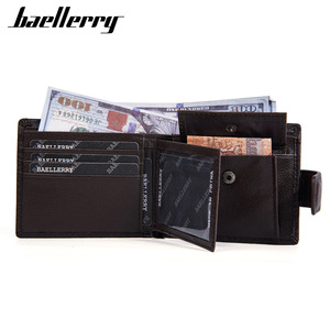 กระเป๋าสตางค์ผู้ชายแบบสั้น Baellerry สีดำกาแฟ ลายลิ้นจี่ ตัวล็อคแม่เหล็ก ช่องใส่บัตรหลายช่อง ใช้ได้ทุกวัน - Product Image 2