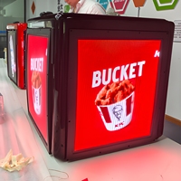 Boîte de livraison alimentaire LED 3 faces P3.91, écran LED étanche IP65, affichage LED FRP 4G GPS WiFi pour publicité sur moto