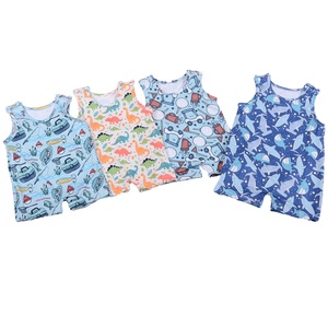 Mono de Verano Personalizable para Bebé Niño, Estampado de Tiburón, Chaleco con Broches, Pantalones Cortos, Tallas Grandes, Logotipo Personalizable de Fábrica para Niños Pequeños - Product Image 6