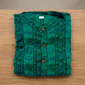 OM Imprimé Coton Symbole Hindou Om Hare Rama Hare Hommes Ethnique T shirt kurta Long Kurta Shirt Casual Gauze Kurta GM--147A - Product Image 3