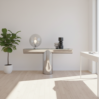 Table console de chambre à coucher en acier inoxydable moderne de luxe léger, porte en MDF pour villa haut de gamme, hall d'entrée d'hôtel - Design écologique