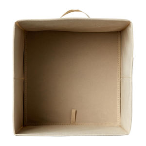 Bac de rangement carré pliable en non-tissé beige, durable, gain de place, léger, montage facile, <span class=keywords><strong>ouverture</strong></span> frontale - Product Image 4