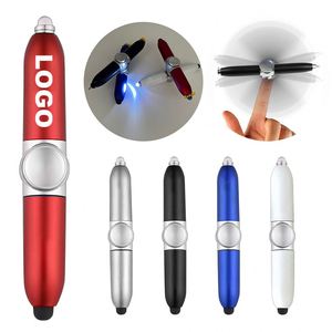 Stylo Fidget Spinner Multifonctionnel 3-en-1 Personnalisé Anti-Stress Rotatif avec Stylet et Lumière LED – Nouveauté Unique - Product Image 1