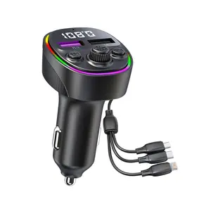 5.3 FM Car Adapter Audio FM Transmitter 5 Ports 66W Car Charger fast charge FM for Car