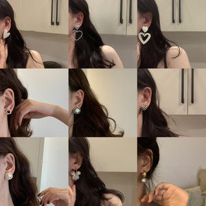 Pendientes de perlas 925 plata esterlina Senior sense pendientes 925 aguja de plata primavera amor pendientes joyería femenina al por mayor - Product Image 3