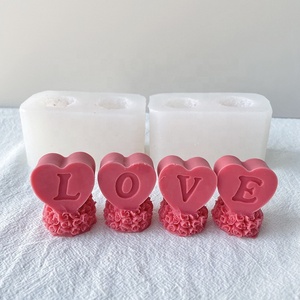 Saint Valentin Amour Lèvres Rose Cylindrique Aromathérapie Bougie Silicone Moule Amour Coeur Forme Chocolat Gâteau Décoration Moule - Product Image 4