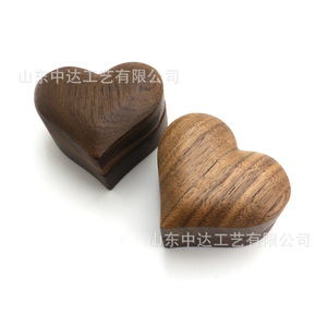 Heart Shaped Wooden <b>Ring</b> <b>Box</b> 6x5.5x3.2cm For Engagement Jewelry Packaging - Product Image 5