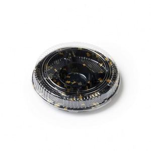 Recipiente Redondo Desechable Largo Negro de 750 ml con 3 Compartimentos, Impermeable y Resistente a la Grasa - Product Image 2