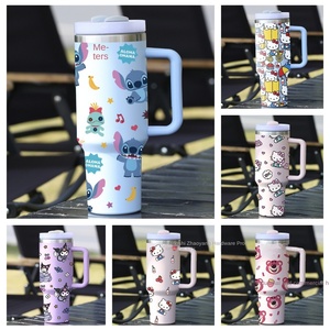 Cross-Border 40oz Handle Car Cup Thermos with Straw Carton Cold Ice <b>Mug</b> for Back to School Wholesale - Product Image 2