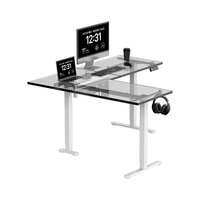 Bureau de jeu moderne en métal, silencieux, avec moteur à mémoire de forme, électrique, hauteur réglable de 73 à 116 cm, bureau intelligent en forme de L