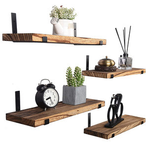 Country Style 4-Piece Set of Wooden Floating <strong>Shelf</strong> Wall Decoration Frames for Bathroom Kitchen Bedroom Living Room - Product Image 3