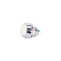 Interrupteur à bouton-poussoir rond miniature en acier inoxydable de 12 mm IP54 220V