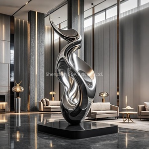 Scultura Astratta in Acciaio Inossidabile, Grande Opera d'Arte in Bronzo per Giardini di Hotel, Interni ed Esterni, Artigianato Moderno in Metallo Personalizzato - Product Image 4