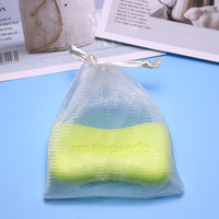 Sac en filet de nylon coréen fait main 9*11 cm avec cordon de serrage pour savon de bain moussant et nettoyant, avec logo personnalisable