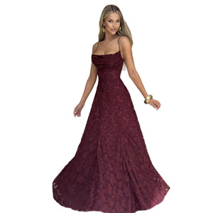 Nuevo Vestido de Verano Sexy con Tirantes Finos, Vestido de Noche de Gasa sin Espalda, Vestido de Color Sólido con Lazos de Encaje - Product Image 1