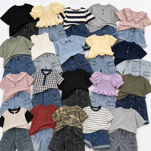 Ensemble d'été pour enfants : Haut et jean en denim – Tenue deux pièces pour garçons et filles – Tailles et styles variés – Vêtements en gros - Product Image 5
