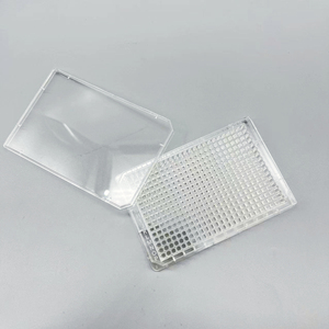 Placas Transparentes de Cultivo de Tejidos de PP de <span class=keywords><strong>384</strong></span> Pocillos con Fondo Plano y Tapa, Tratamiento de Superficie TC/NOT TC, Libres de DNase/RNase, JYB-<span class=keywords><strong>CP</strong></span>-384C - Product Image 2