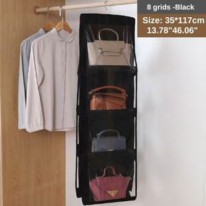 Sac de rangement suspendu en PVC, pliable, avec fenêtre double face, pour sacs à main, chaussures, organisateur anti-poussière et gain de place pour porte de placard et mur - Product Image 2