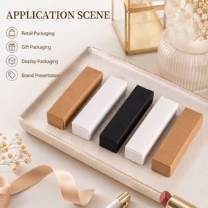 FX Custom Logo Printing Commercial Grade Minimalism <b>Long</b> Strip Type Solid Color Corrugated <b>Box</b> for Lipstick Makeup Retail - Product Image 3