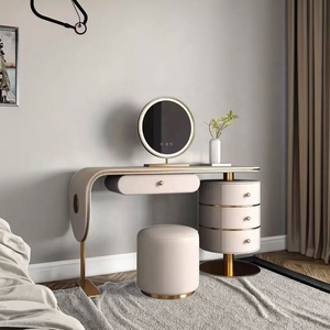 <span class=keywords><strong>Commode</strong></span> moderne en MDF avec éclairage LED et miroir lumineux pour chambre, salon, salle à manger, hall d'hôtel et rangement d'appartement - Product Image 2