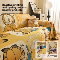 Cartoon Fat Cat Sechsfarbiger Sofabezug Niedlicher Stoff Herbst Winter Einteiliger Ganzjahres-Universal-Sofakissenbezug