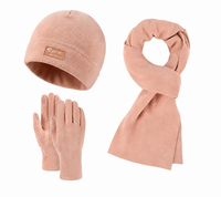 Ensemble d'accessoires en polaire d'hiver : bonnet, écharpe, gants 100% polyester, polaire ultra-fin, gants tactiles, vente en gros OEM