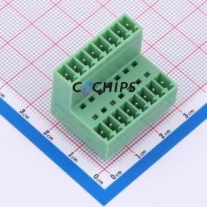 KF2EDGVT-3.5-2*8P Plug-in Terminal Block Through hole,P=3.5mm Connector Board-to-Board / Socket - Closed 2x8P 3.5mm Green - Product Image 1