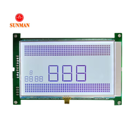 Modul Layar LCD Segmen Positif FSTN Kustom dengan Sentuh, 8 Digit 17 Simbol I2C 5V Lampu Latar Putih SMS07155