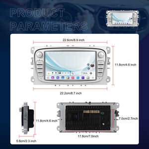 Podofo pour <span class=keywords><strong>Ford</strong></span> Focus Mondeo <span class=keywords><strong>C</strong></span>-<span class=keywords><strong>MAX</strong></span> S-<span class=keywords><strong>MAX</strong></span> Galaxy II Kuga 7'' Double Din <span class=keywords><strong>Autoradio</strong></span> Android CarPlay sans fil Android Auto <span class=keywords><strong>GPS</strong></span> WiFi - Product Image 5