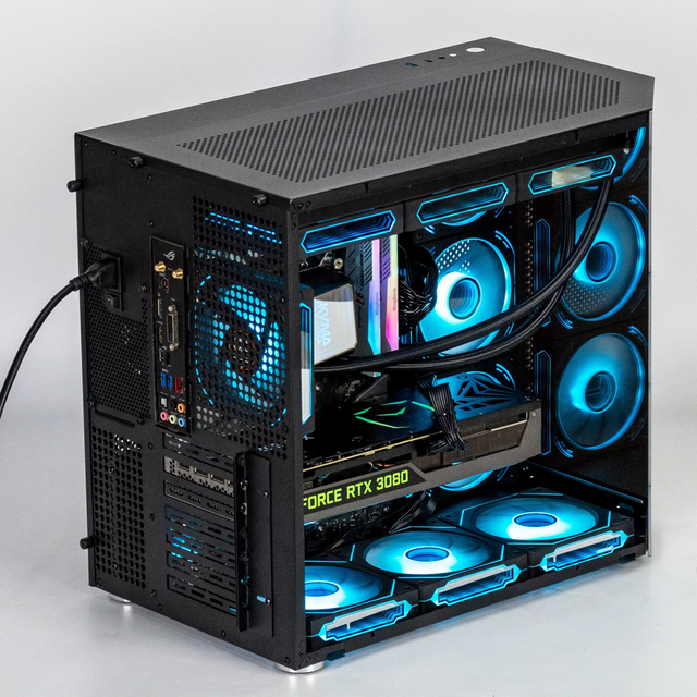 Black Desktop Gaming Cabinet Aluminum Alloy Mid Tower for E-ATX ATX Micro ATX Mini ITX PC with Stock Status All in One Pc