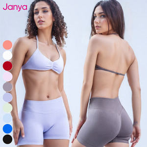 Completo Sportivo da Donna Janya con Collo all'Americana e Schiena Scoperta, Set da 3 Pezzi Altamente Elastico e Traspirante, Leggings da Yoga Senza Cuciture - Product Image 1