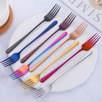 Fourchette à fruits coréenne en acier inoxydable, fourchette de table dorée pour dessert, idéale pour hôtels, fêtes et cuisine - Vente en gros