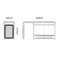 Abri de bus LED lumineux avec éclairage RGB, design architectural nocturne, sécurité extérieure pour le transport, personnalisation OEM, vente en gros
