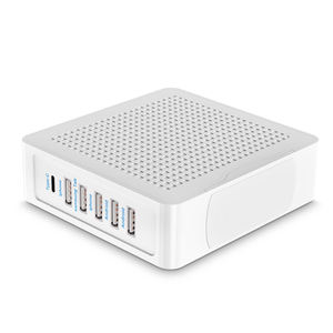 Caricatore USB a <span class=keywords><strong>6</strong></span> Porte con Ricarica Rapida 3.0 per Telefono, Adattatore per <span class=keywords><strong>iPhone</strong></span> e Tablet, Caricatore Portatile da Muro, Caricatore Rapido - Product Image 1