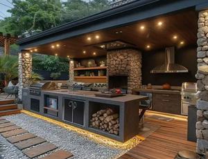 Hiện Đại Ngoài Trời Modular Nhà Bếp 304 Thép Không Gỉ Tủ Acrylic Bảng Điều Khiển Cửa Bao Gồm Ngăn Kéo Trượt Bản Lề Cho BBQ Nhà Bếp Thiết Lập - Product Image 3