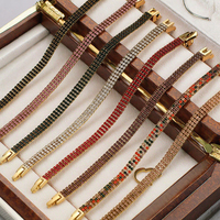Bracelet en acier inoxydable Gaovo, plaqué or, avec perles et cristaux pavés, bijoux empilables pour femme, pour les fêtes et le quotidien