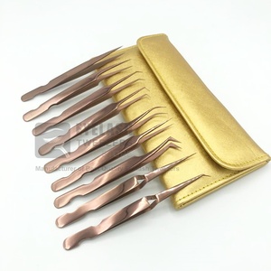 แหนบต่อขนตาปลอมเคลือบพลาสม่าโรสโกลด์แบบกำหนดเอง - Product Image 1