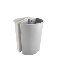 Poubelle d'intérieur élégante pour hôtel, style seau rond avec surface décorative aspect cuir