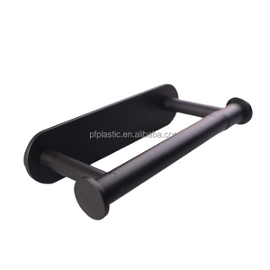 Soporte de papel higiénico negro, palo autoadhesivo en soporte de rollo de papel higiénico pivotante de doble poste para Baño - Product Image 5