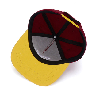 Casquette Snapback Jaune Bourgogne Personnalisée avec Logo Brodé en Strass, 100% Coton, Visière Plate Ajustable, Style Hip Hop Rétro Streetwear - Product Image 5
